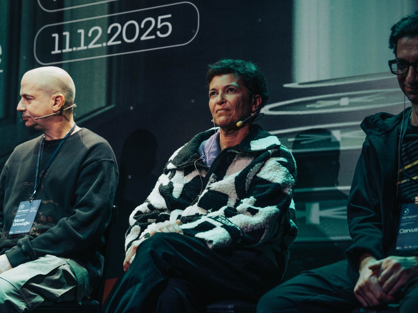 Panelists on stage at Get Hyped 2025, Frankhan